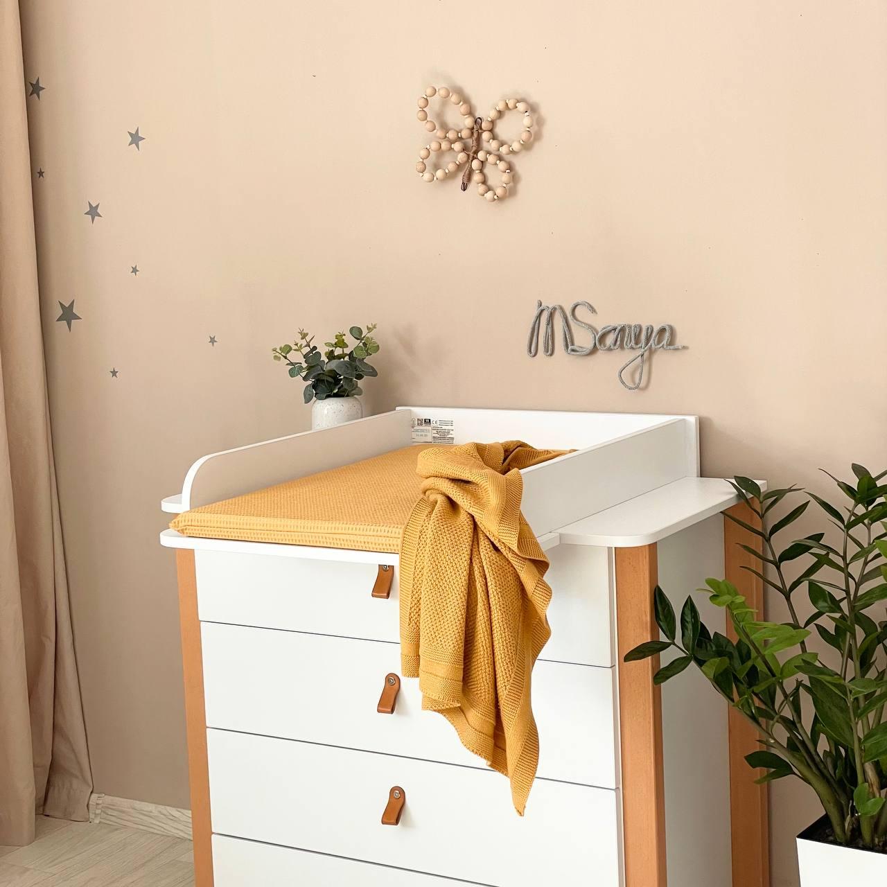 Матрацик на сповивальний столик гірчиця, фото 1