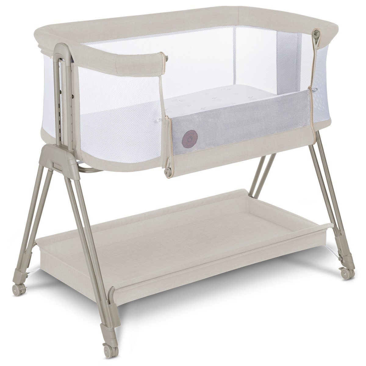 Ліжечко приставне Lionelo LUNA BEIGE SAND, фото 1