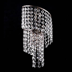 Кришталеве бра на 1 лампочку E27 колір каркасу антична бронза PM-P5-E1887/1w/AB