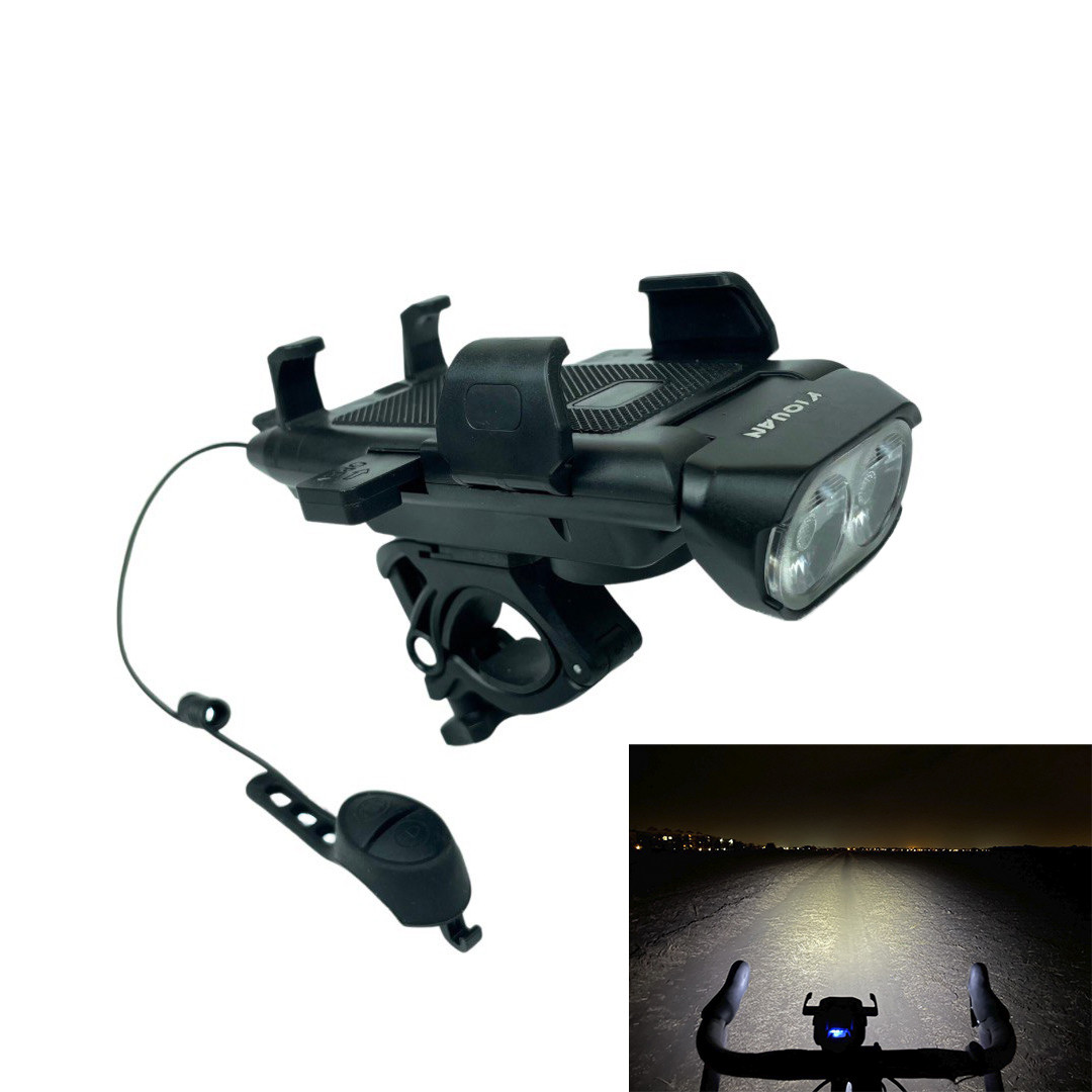 4в1 Велофара, тримач телефона, сигнал, PowerBank 3000mAh (відео)