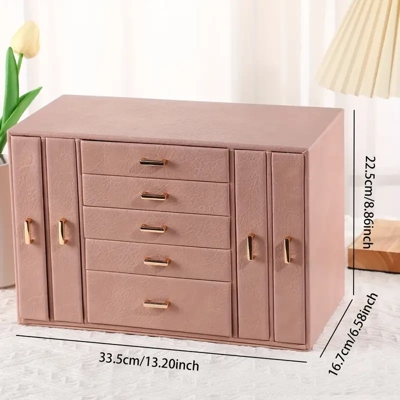 ❤️Велика вишукана скринька комод зі шкірозамінника для прикрас, фото 1