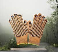Перчатки утепленные оранжевые с ПВХ точкой для защиты от механических воздействий 10 размер