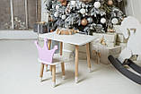 Дитячий стіл 46х60х45 і стілець корона 26.5х26х25, столик та стільчик для дівчачої кімнати, фіолетовий з білим, фото 4