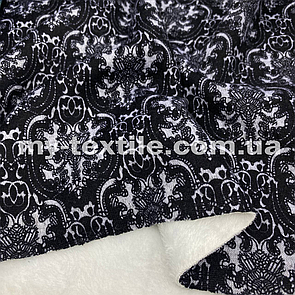 Трикотаж на хутрі 160 см 450 г/м2 30-4 Вінзеля чорний с світло-сірим