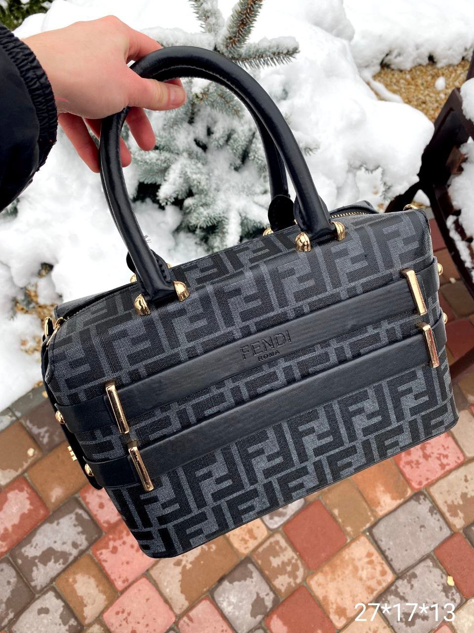 Жіноча сумка Fendi 27*15*12см, чорна 931486