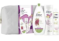 Подарочный набор Dove Naturally Glowing: косметичка, лосьон для тела, 250 мл+спрей-антиперспирант, 150 мл+гель