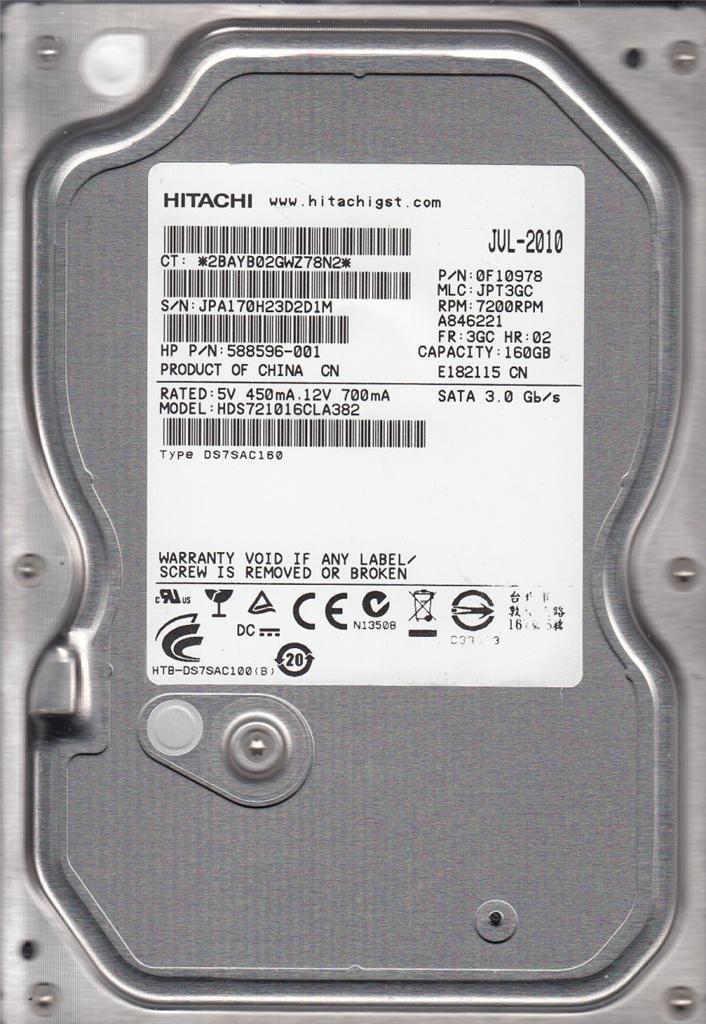 Жорсткий диск 3.5 Hitachi 160Gb HDS721016CLA382 "Б/У"