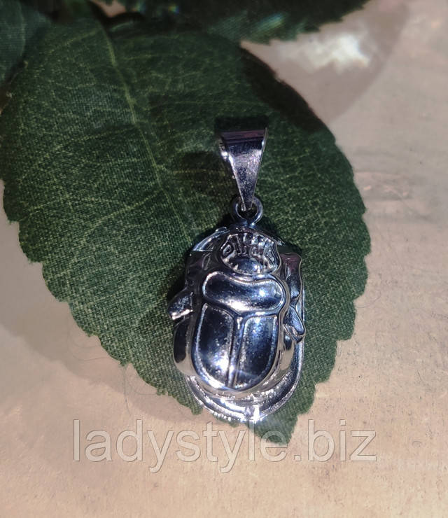 серебряный кулон с скарабеем от студии LadyStyle.Biz серебряное кольцо перстень кунцит рубин украшения купить