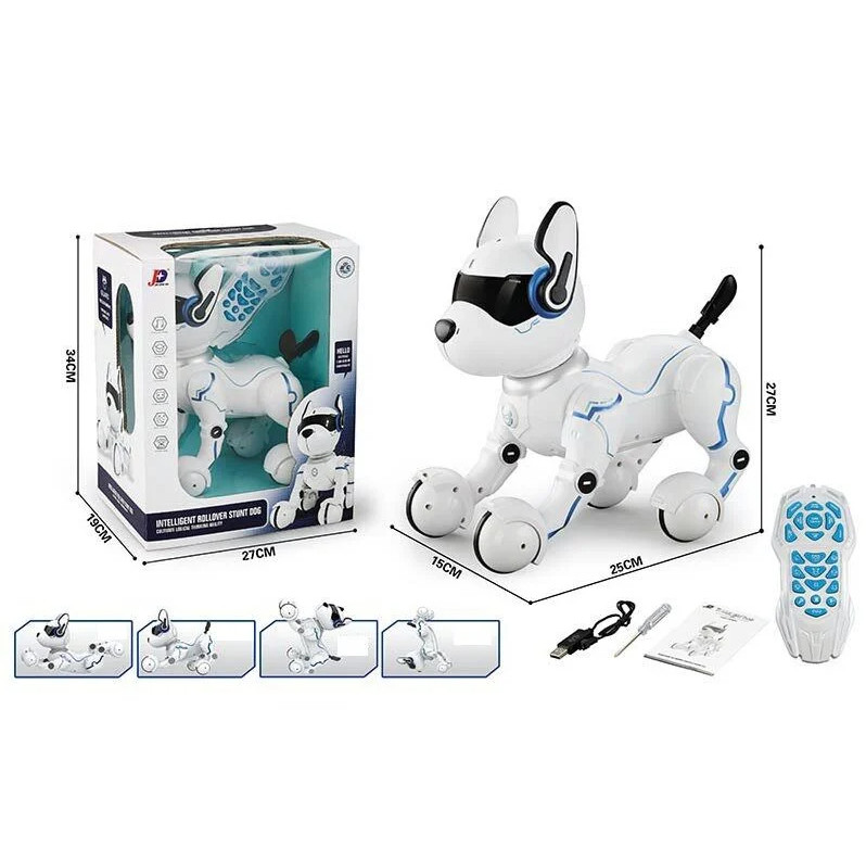 Собака на радіокеруванні SD Toys А 002 звуки світло трюки 20 команд білий