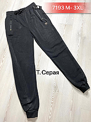 Чоловічі теплі трикотажні штани на флiсi сiрi НОРМА 7193-3 (в уп. один колiр) осiнь-зима. фабричний Китай.