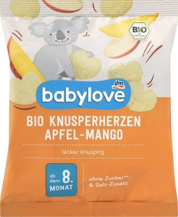 Печиво органічне кукурудзяно-фруктове Babylove, яблуко-манго, 30гр, фото 1