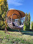 Гойдалка кокон із ротанга двомісна, фото 8