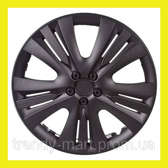 Ковпаки на колеса r13 Lux чорні колісні авто ковпаки на диски радіус 13 декоративні автомобільні (4 шт) KM