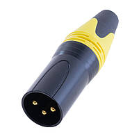 Гнездо "папа" XLR male -yellow , на провод, жёлтый