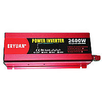 Преобразователь напряжения инвертор Eryuan 2600W LCD DC/AC 12V-220V с чистой синусоидой и вольтметром Red