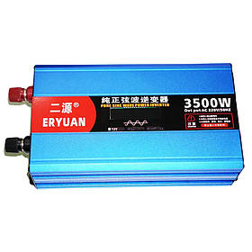 Перетворювач напруги інвертор Eryuan 3500W LCD DC/AC 12V-220V з чистою синусоїдою та вольтметром Blue