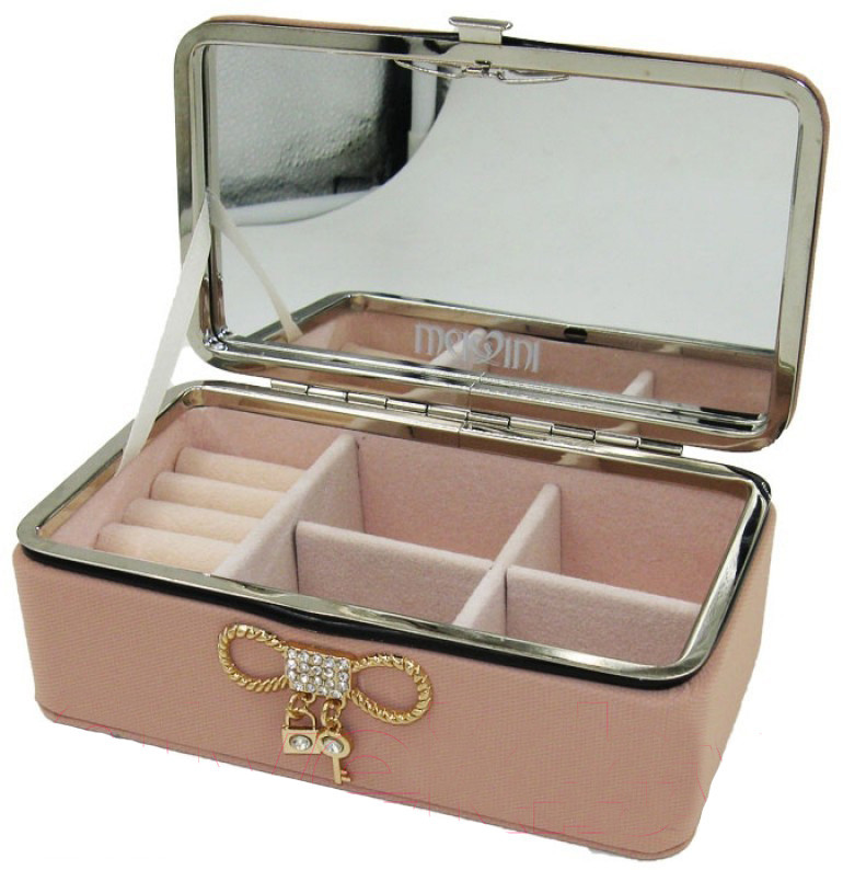 🖤Скринька зі шкірозамінника для прикрас і біжутерії із засувкою бантиком, компактна, фото 1