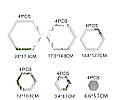 Наклейка на стіну (знижений у ціні товар)  дзеркальна акрил шестигранники 24 штук срібло декор 87041, фото 2