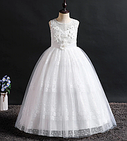 Платье белое Размеры 120,160 бальное выпускное длинное в пол нарядное для девочки.