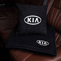 Подушка и плед в машину с логотипом KIA, флисовый набор