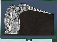Памятник двойной из черного гранита фигурный с ангелом