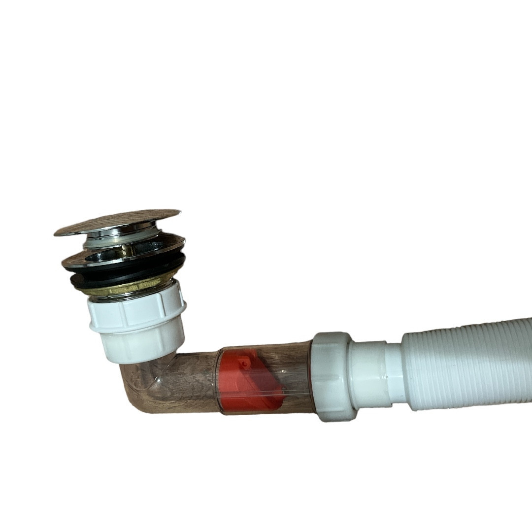 Донный клапан с гофрой (ПУ06-1) сифон для душевой кабины - фото 1 - id-p2025954465