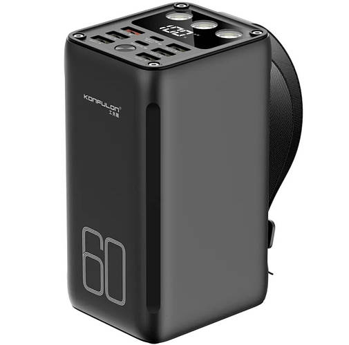 Павербанк 60000 mAh Power Bank мощный черный PowerBank 60000 мА/год ...