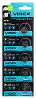 Батарейка, CR1220, таблетка, літієва, Videx, 3V, 5шт/уп