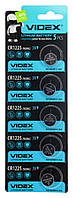 Батарейка, CR1225, таблетка, літієва, Videx, 3V, 5шт/уп