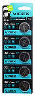 Батарейка, CR2032, таблетка, літієва, Videx, 3V, 5шт/уп
