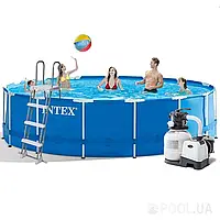 Каркасный бассейн Intex 28242 - 6, 457 x 122 см (6 000 л/ч, лестница, тент, подстилка) - BIG SALE !