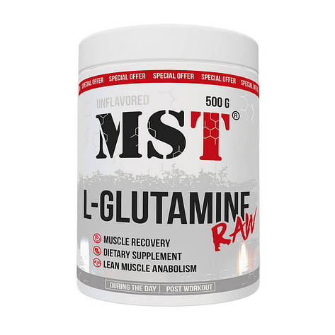 MST L-Glutamine Raw (500 g, unflavored), фото 1