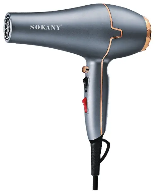 Універсальний фен-стайлер для волосся сушка та укладання з 2 насадками SOKANY SK-8807 2200Вт Grey