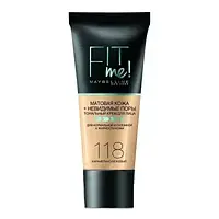 Тональный крем для лица Maybelline New York Fit Me Matte AND Poreless Foundation 118 - Light Beige