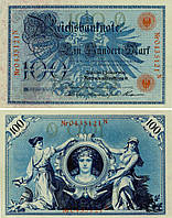 Германия 100 марок 1908 AU-UNC (P33)