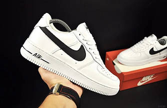 Чоловічі кросівки Nike Air Force, натуральна шкіра, білі