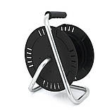 Котушка для подовжувача до 50 м без кабелю на 4 гнізда із заземленням, контактна група — латунь (Чорно-сіра), фото 3