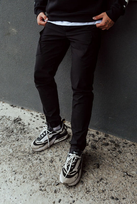 Штани карго чорні Staff cargo fa spandex black2