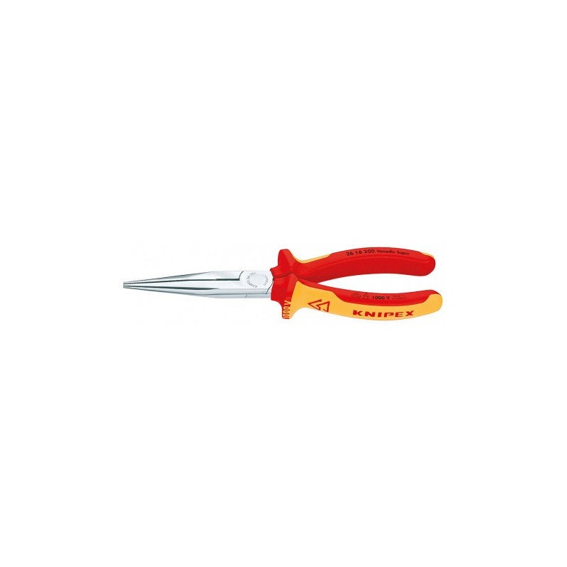 Плоскі круглогубці з різальними крайками хромовані 200 мм Knipex 26 16 200