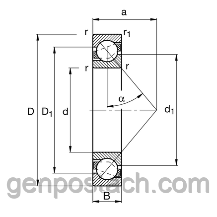 Підшипник 36205 Л (7205 CM) GPL/УКРАЇНА, фото 2