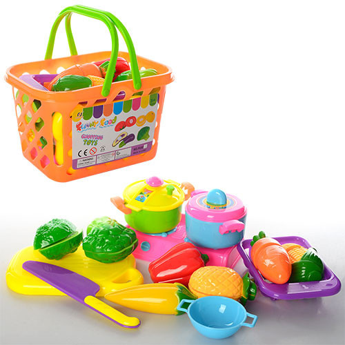 Продукти F6301 (48 шт.) на липучці, плита, посуд, кошик, у кульці, 22-14,5-13 см