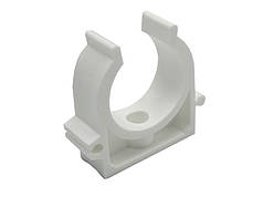 Кліпса Ø 32 поліпропіленова кріплення для труб білий колір Asco®