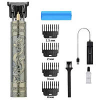Аккумуляторная машинка для стрижки волос и бороды T8, 4 насадки (1.5, 2, 3, JV-896 4 мм)