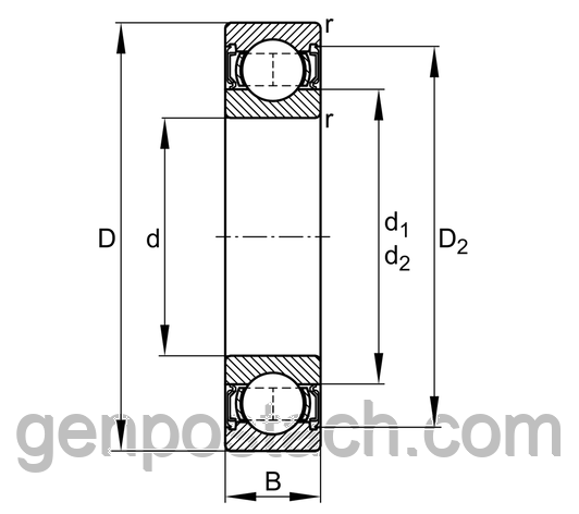 Підшипник 1180801 (61801-2RS) GPL/УКРАЇНА, фото 1