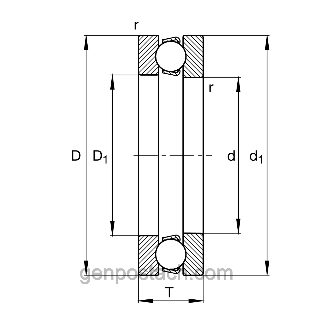 Підшипник 8120 Л (51120 М) GPL/УКРАЇНА