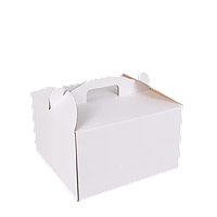 Коробки для торта картон с ручкой 250х250х150