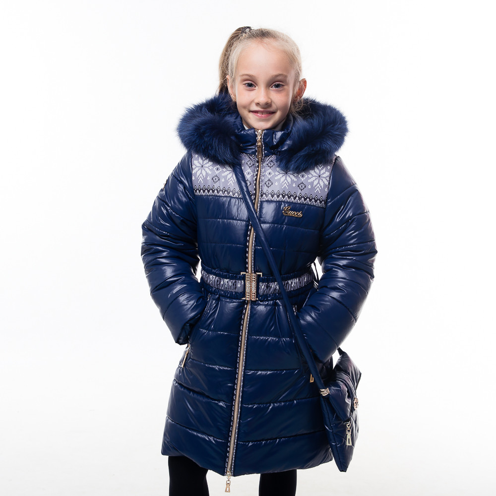 Зимнее пальто для девочки "Принт", от производителя оптом и в розницу - фото 1 - id-p361086968