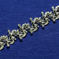 Срібний браслет з фіанітами Янголятка, ширина 19 мм 5002
