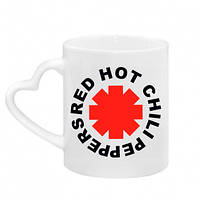 Кружка с ручкой в виде сердца red hot chili peppers