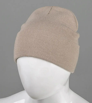 Базова шапка з відворотом на флісі (23206), Пісочний